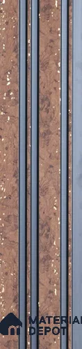Brown Stone Louver PN 05518 9.5 ft x 5 inch Charcoal Panel - 11 mm | Suitable for Feature Wall, TV Unit & Living Room | Width is Subjected to 5% Variation