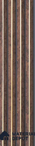 Brown Wooden Louver PN 05523 9.5 ft x 5 inch Charcoal Panel - 11 mm | Suitable for Feature Wall, TV Unit & Living Room | Width is Subjected to 5% Variation