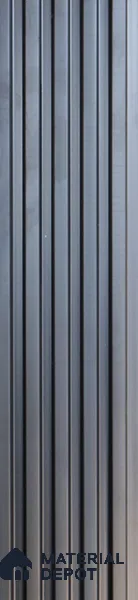 Grey Plain Colour Louver PN 05527 9.5 ft x 5 inch Charcoal Panel - 11 mm | Suitable for Feature Wall, TV Unit & Living Room | Width is Subjected to 5% Variation