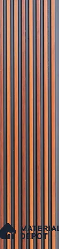 Brown Wooden Louver PN 05532 9.5 ft x 5 inch Charcoal Panel - 11 mm | Suitable for Feature Wall, TV Unit & Living Room | Width is Subjected to 5% Variation