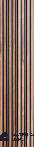 Brown Wooden Louver PN 05533 9.5 ft x 5 inch Charcoal Panel - 11 mm | Suitable for Feature Wall, TV Unit & Living Room | Width is Subjected to 5% Variation