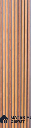 Brown Wooden Louver PN 05535 9.5 ft x 6 inch Charcoal Panel - 11 mm | Suitable for Feature Wall, TV Unit & Living Room | Width is Subjected to 5% Variation