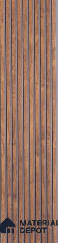 Brown Wooden Louver PN 05536 9.5 ft x 6 inch Charcoal Panel - 11 mm | Suitable for Feature Wall, TV Unit & Living Room | Width is Subjected to 5% Variation