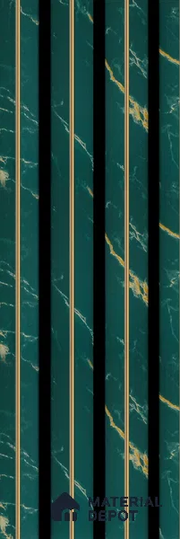Green Marble Louver PN 05585 8 ft x 5 inch Charcoal Panel - 12 mm | Suitable for Feature Wall, TV Unit & Living Room | Width is Subjected to 5% Variation