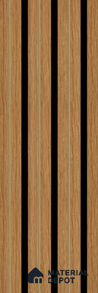 Brown Wooden Louver PN 05586 8 ft x 5 inch Charcoal Panel - 12 mm | Suitable for Feature Wall, TV Unit & Living Room | Width is Subjected to 5% Variation