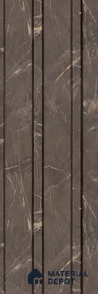 Grey Marble Louver PN 05590 8 ft x 5 inch Charcoal Panel - 12 mm | Suitable for Feature Wall, TV Unit & Living Room | Width is Subjected to 5% Variation
