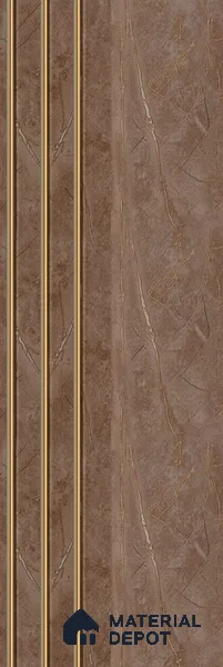 Brown Stone Louver PN 05600 8 ft x 5 inch Charcoal Panel - 12 mm | Suitable for Feature Wall, TV Unit & Living Room | Width is Subjected to 5% Variation