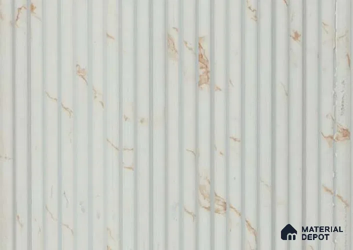 White Marble Louver PN 05617 8 ft x 6 inch Charcoal Panel - 11 mm | Suitable for Feature Wall, TV Unit & Living Room | Width is Subjected to 5% Variation
