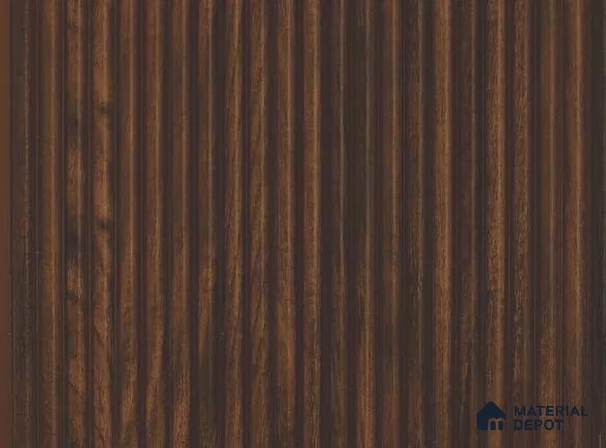 Brown Wooden Louver PN 05619 8 ft x 6 inch Charcoal Panel - 11 mm | Suitable for Feature Wall, TV Unit & Living Room | Width is Subjected to 5% Variation
