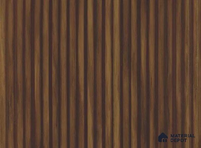 Brown Wooden Louver PN 05620 8 ft x 6 inch Charcoal Panel - 11 mm | Suitable for Feature Wall, TV Unit & Living Room | Width is Subjected to 5% Variation