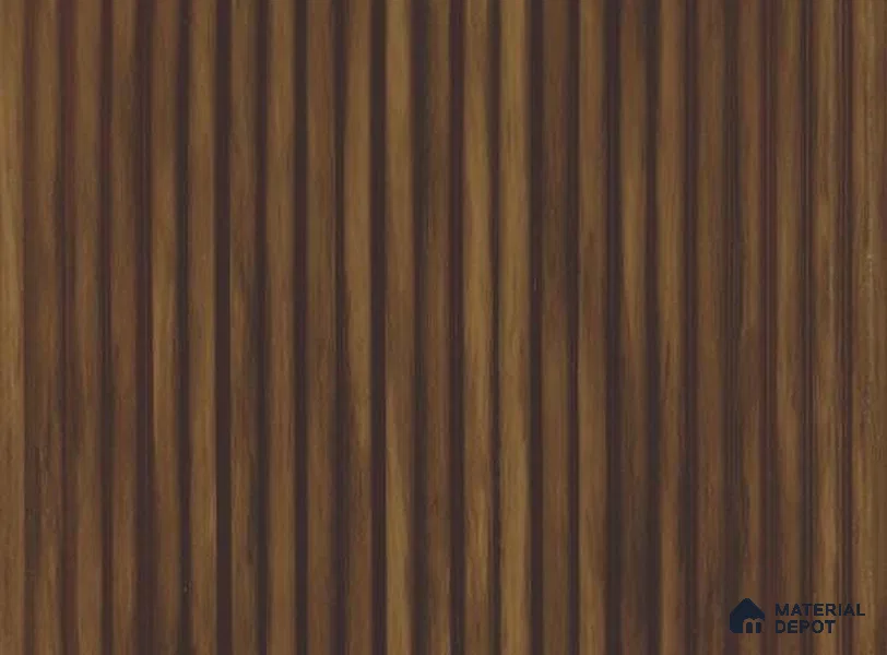 Brown Wooden Louver PN 05620 8 ft x 6 inch Charcoal Panel - 11 mm | Suitable for Feature Wall, TV Unit & Living Room | Width is Subjected to 5% Variation