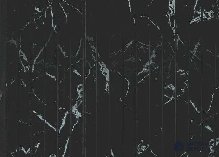 Black Marble Louver PN 05624 8 ft x 6 inch Charcoal Panel - 11 mm | Suitable for Feature Wall, TV Unit & Living Room | Width is Subjected to 5% Variation