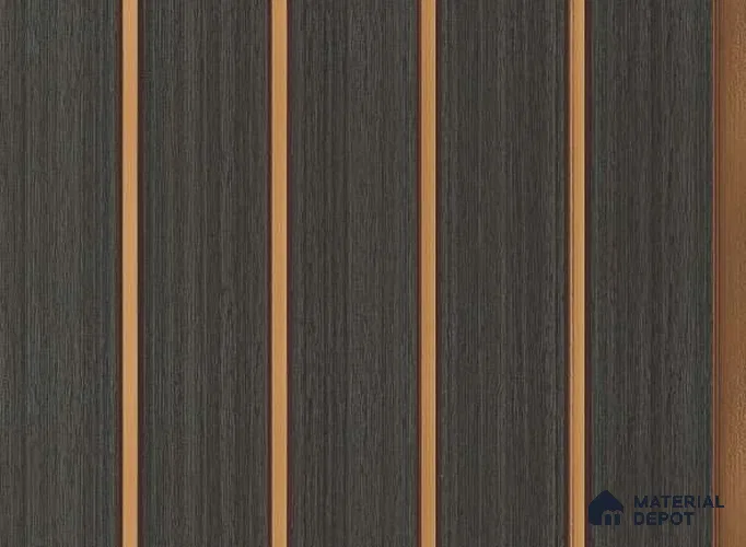Brown Wooden Louver PN 05633 8 ft x 6 inch Charcoal Panel - 11 mm | Suitable for Feature Wall, TV Unit & Living Room | Width is Subjected to 5% Variation