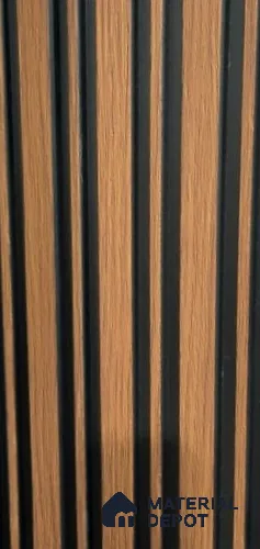 Wooden Louver PN 05820 8 ft x 4.9 inch Charcoal Panel - 11 mm | Suitable for Feature Wall, TV Unit & Living Room | Width is Subjected to 5% Variation