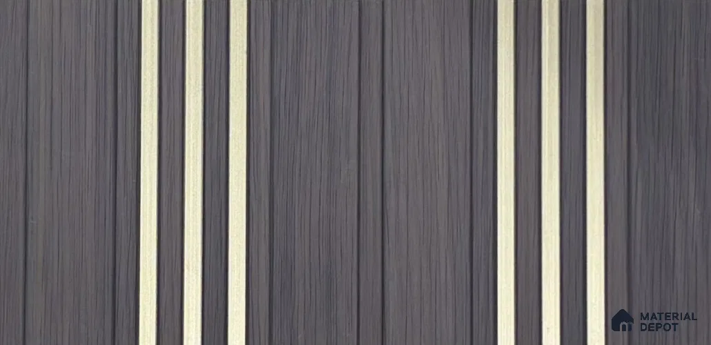 Wooden Louver PN 05853 8 ft x 4.7 inch Charcoal Panel - 7 mm | Suitable for Feature Wall, TV Unit & Living Room | Width is Subjected to 5% Variation