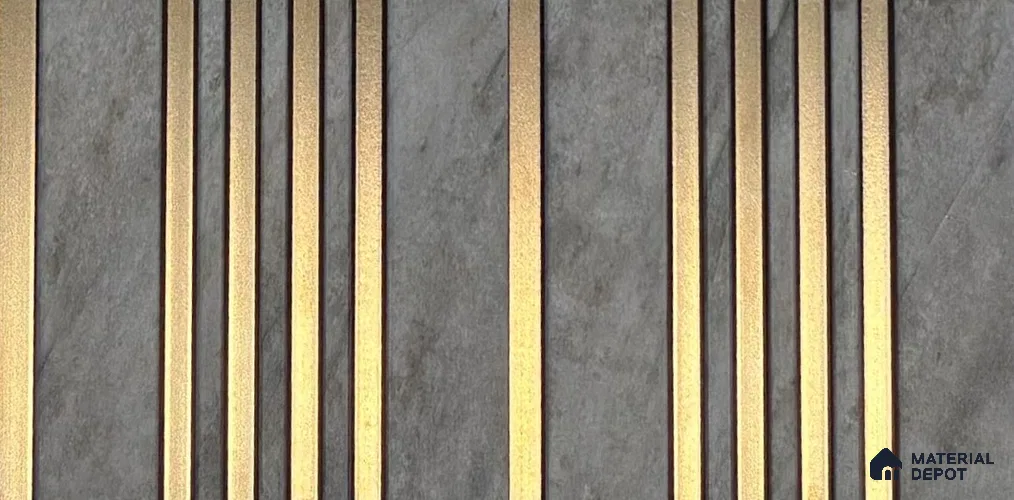 Stone Louver PN 05854 8 ft x 4.7 inch Charcoal Panel - 7 mm | Suitable for Feature Wall, TV Unit & Living Room | Width is Subjected to 5% Variation