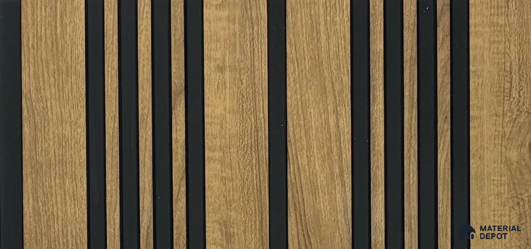 Wooden Louver PN 05856 8 ft x 4.7 inch Charcoal Panel - 7 mm | Suitable for Feature Wall, TV Unit & Living Room | Width is Subjected to 5% Variation