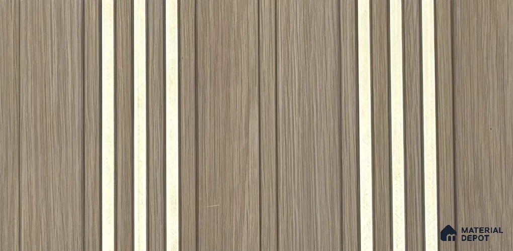 Wooden Louver PN 05858 8 ft x 4.7 inch Charcoal Panel - 7 mm | Suitable for Feature Wall, TV Unit & Living Room | Width is Subjected to 5% Variation