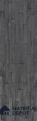 Black PU Stone Panel 3.8 ft x 1 ft Mosaic Strips Series | PN 05864 AN Forge Rock Interior Grade PU Stone Panel | Thickness Varies from 25 mm - 30 mm | Width is Subjected to 5% Variation