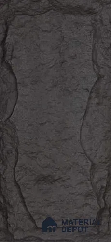 Black PU Stone Panel 4 ft x 2 ft Mega Stone Series | PN 05864 E Forge Rock Interior Grade PU Stone Panel | Thickness Varies from 50 mm - 65 mm | Width is Subjected to 5% Variation