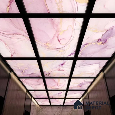Multi Colour Marble Look Alabaster Sheet/Panel 8 ft x 4 ft - 6 mm | PN 05869 (MN 935) | Suitable for Pooja Room, Feature Wall, Ceiling & Reception | Width is Subjected to 5% Variation