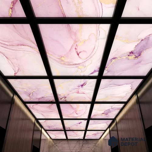Multi Colour Marble Look Alabaster Sheet/Panel 8 ft x 4 ft - 6 mm | PN 05869 (MN 935) | Suitable for Pooja Room, Feature Wall, Ceiling & Reception | Width is Subjected to 5% Variation