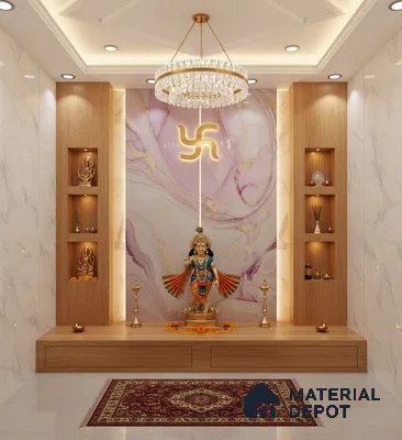 Multi Colour Marble Look Alabaster Sheet/Panel 8 ft x 4 ft - 6 mm | PN 05869 (MN 935) | Suitable for Pooja Room, Feature Wall, Ceiling & Reception | Width is Subjected to 5% Variation