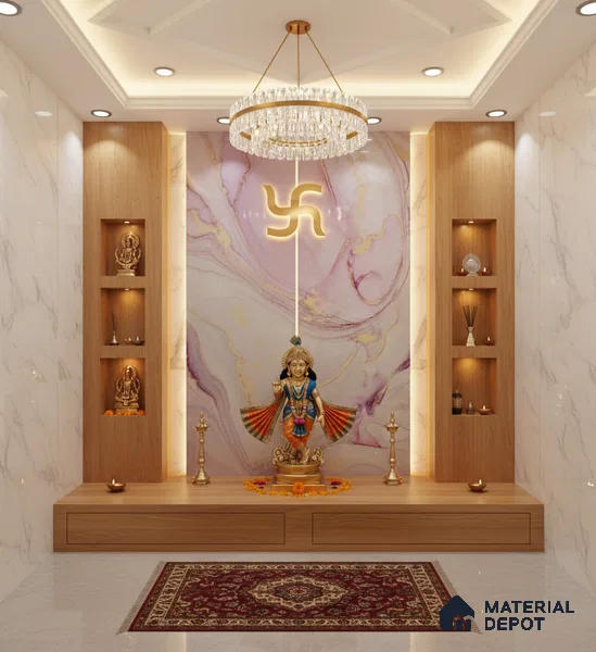 Multi Colour Marble Look Alabaster Sheet/Panel 8 ft x 4 ft - 6 mm | PN 05869 (MN 935) | Suitable for Pooja Room, Feature Wall, Ceiling & Reception | Width is Subjected to 5% Variation