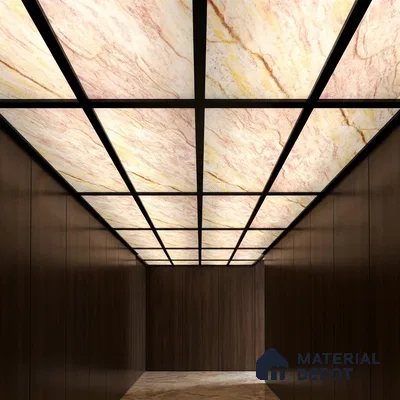 Multi Colour Marble Look Alabaster Sheet/Panel 8 ft x 4 ft - 6 mm | PN 05870 (MN 936) | Suitable for Pooja Room, Feature Wall, Ceiling & Reception | Width is Subjected to 5% Variation