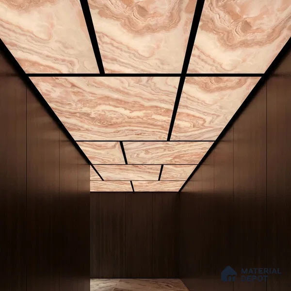 Multi Colour Marble Look Alabaster Sheet/Panel 8 ft x 4 ft - 6 mm | PN 05871 (MN 937) | Suitable for Pooja Room, Feature Wall, Ceiling & Reception | Width is Subjected to 5% Variation
