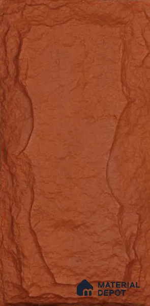 Pumpkin Orange PU Stone Panel 4 ft x 2 ft Mega Stone Series | PN 06154 Canyon Clay Exterior Grade PU Stone Panel | Thickness Varies from 50 mm - 65 mm | Width is Subjected to 5% Variation