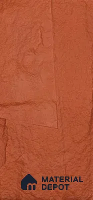 Pumpkin Orange PU Stone Panel 4 ft x 2 ft Shanton Stone Series | PN 06154 AX Canyon Clay Exterior Grade PU Stone Panel | Thickness Varies from 65 mm - 75 mm | Width is Subjected to 5% Variation
