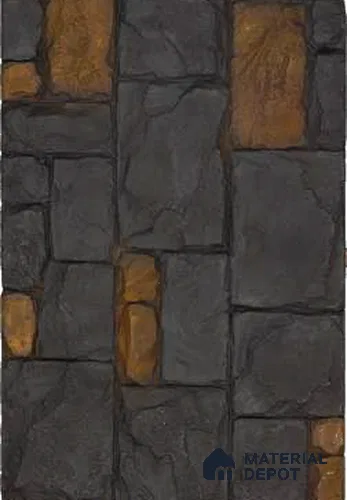Grey PU Stone Panel 4 ft x 2.5 ft Terrado Stone Series | PN 06154 BM Urban Slate Exterior Grade PU Stone Panel | Thickness Varies from 100 mm - 110 mm | Width is Subjected to 5% Variation
