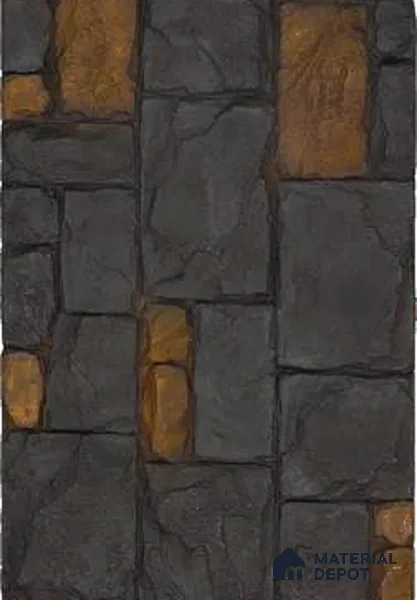 Grey PU Stone Panel 4 ft x 2.5 ft Terrado Stone Series | PN 06154 BM Urban Slate Exterior Grade PU Stone Panel | Thickness Varies from 100 mm - 110 mm | Width is Subjected to 5% Variation