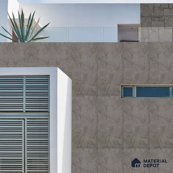 Grey PU Stone Panel 5 ft x 2.5 ft Egyptian Stone Series | PN 06154 BN Urban Slate Exterior Grade PU Stone Panel | Thickness Varies from 100 mm - 110 mm | Width is Subjected to 5% Variation