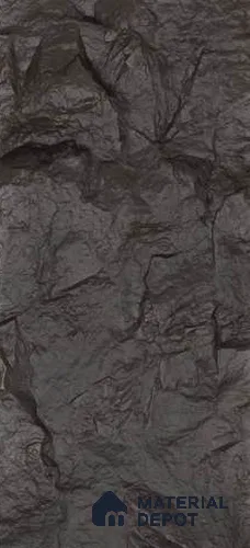 Charcoal Black PU Stone Panel 8 ft x 2 ft Turkey Stone Series | PN 06154 BS Forge Rock Exterior Grade PU Stone Panel | Thickness Varies from 75 mm - 85 mm | Width is Subjected to 5% Variation