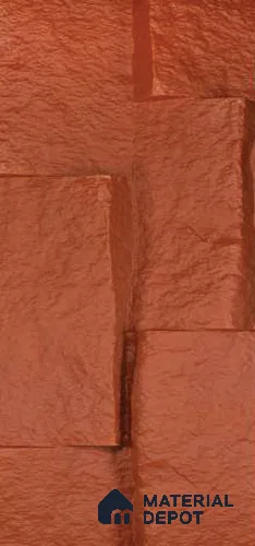 Pumpkin Orange PU Stone Panel 4 ft x 1.5 ft Greek Stone Series | PN 06154 BV Canyon Clay Exterior Grade PU Stone Panel | Thickness Varies from 75 mm - 85 mm | Width is Subjected to 5% Variation