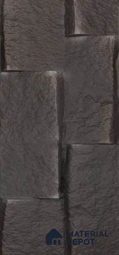 Black PU Stone Panel 4 ft x 1.5 ft Greek Stone Series | PN 06154 BZ Forge Rock Exterior Grade PU Stone Panel | Thickness Varies from 75 mm - 85 mm | Width is Subjected to 5% Variation