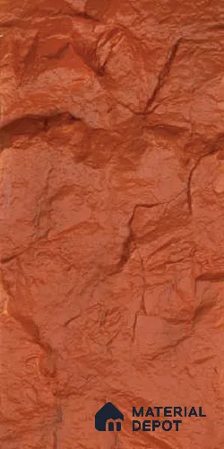 Pumpkin Orange PU Stone Panel 4 ft x 2 ft Turkey Stone Series | PN 06154 CC Canyon Clay Exterior Grade PU Stone Panel | Thickness Varies from 75 mm - 85 mm | Width is Subjected to 5% Variation