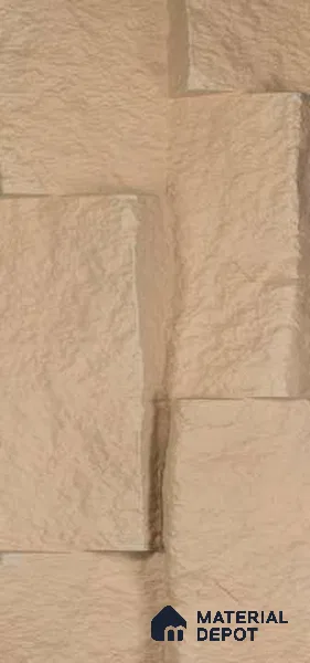 Beige PU Stone Panel 8 ft x 1.5 ft Greek Stone Series | PN 06154 CL Earth Stone Exterior Grade PU Stone Panel | Thickness Varies from 75 mm - 85 mm | Width is Subjected to 5% Variation
