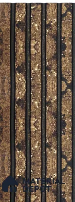 Brown Wooden Louver PN 06192 8 ft x 4.9 inch Charcoal Panel - 12 mm | Suitable for Feature Wall, TV Unit & Living Room | Width is Subjected to 5% Variation