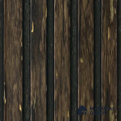 Brown Wooden Louver PN 06192 8 ft x 4.9 inch Charcoal Panel - 12 mm | Suitable for Feature Wall, TV Unit & Living Room | Width is Subjected to 5% Variation