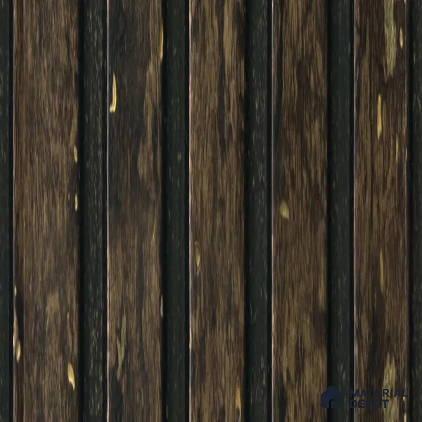 Brown Wooden Louver PN 06192 8 ft x 4.9 inch Charcoal Panel - 12 mm | Suitable for Feature Wall, TV Unit & Living Room | Width is Subjected to 5% Variation