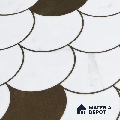 Glass Highlighter Wall Tile TL 00260 Fan Marble 2 ft x 1 ft Glossy Finish Ceramic Tile - 9 mm | Suitable For Kitchen, Bathroom & Accent/Feature Wall