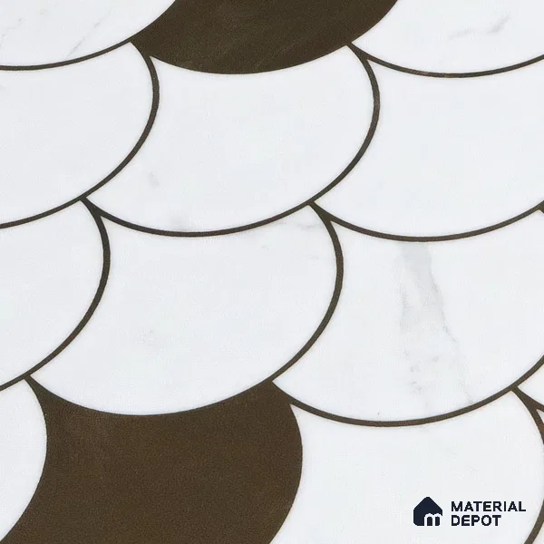Glass Highlighter Wall Tile TL 00260 Fan Marble 2 ft x 1 ft Glossy Finish Ceramic Tile - 9 mm | Suitable For Kitchen, Bathroom & Accent/Feature Wall