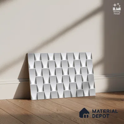 TL 01945 B White Dark 18 x 12 inch Glossy Finish Ceramic Wall Tile - 6 mm