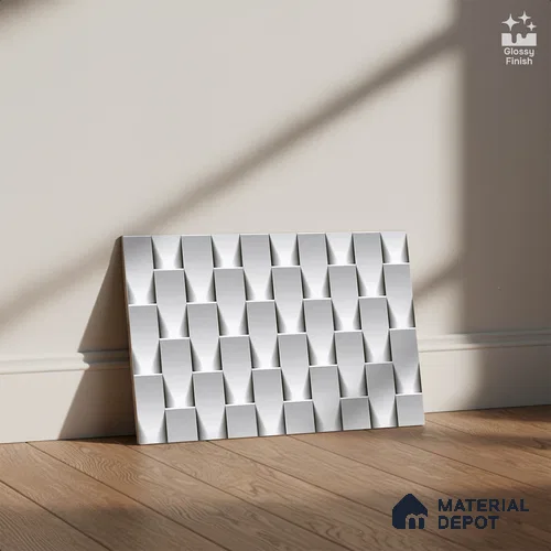 TL 01945 B White Dark 18 x 12 inch Glossy Finish Ceramic Wall Tile - 6 mm