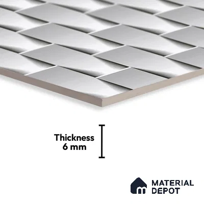 TL 01945 B White Dark 18 x 12 inch Glossy Finish Ceramic Wall Tile - 6 mm