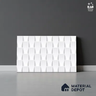 TL 01945 A Polar White Light 18 x 12 inch Glossy Finish Ceramic Wall Tile - 6 mm