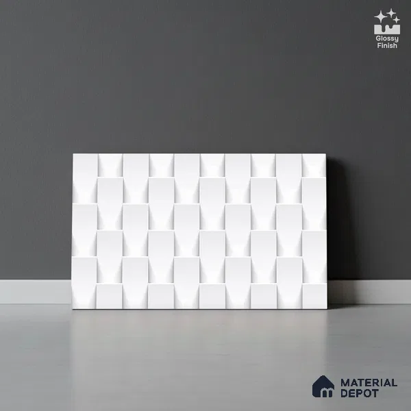 TL 01945 A Polar White Light 18 x 12 inch Glossy Finish Ceramic Wall Tile - 6 mm